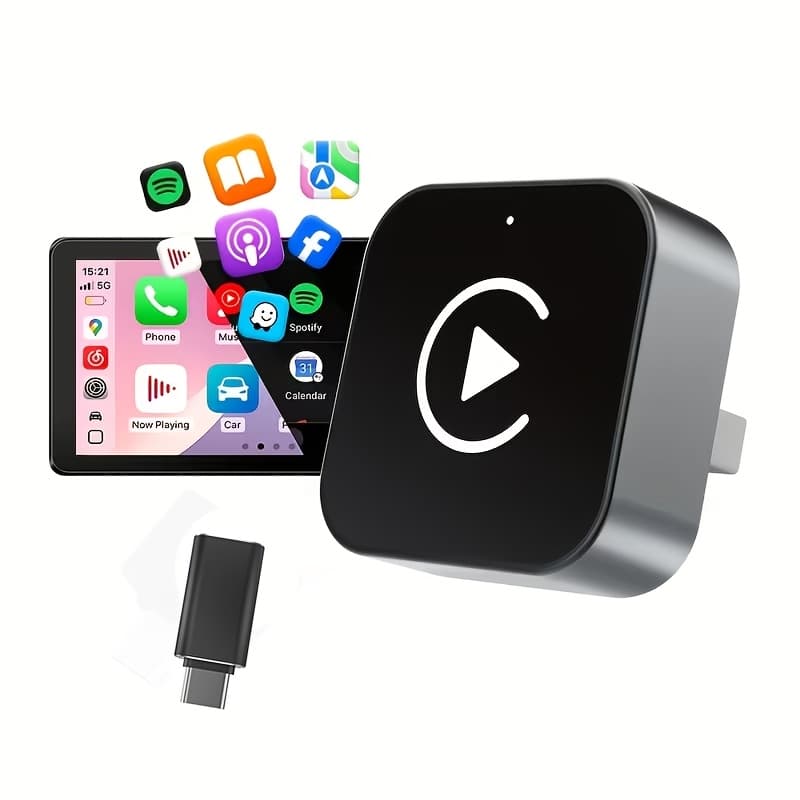TEMU Adapter For Auto 2026 Upgrade: Converts Wired Carplay To Wireless With A 2-in-1 Mini Usb Design For Fast And . Compatible With Ios 10 And Above And 11 And Above, Without Battery
