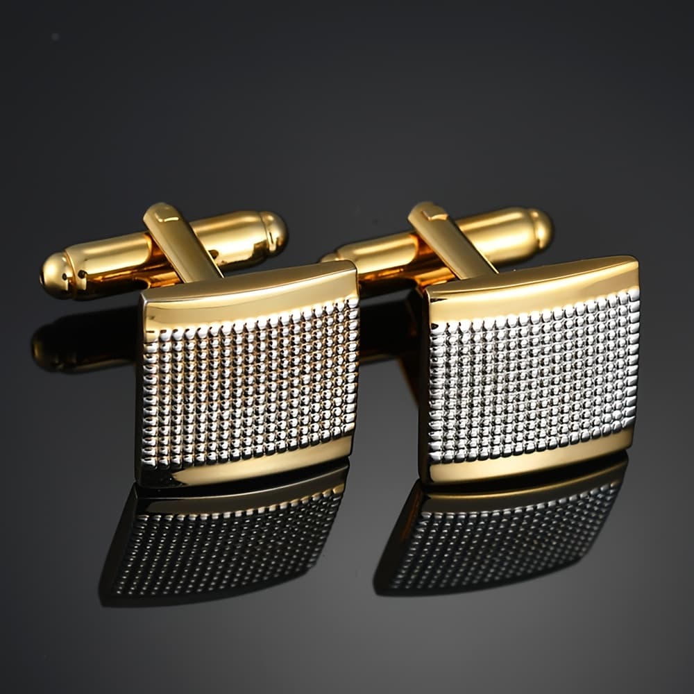 TEMU Luxury High-end French Cufflinks Men's Fashion Elegant Temperament Banquet Party Dress Additions Cufflinks High-grade Pure Copper Material
