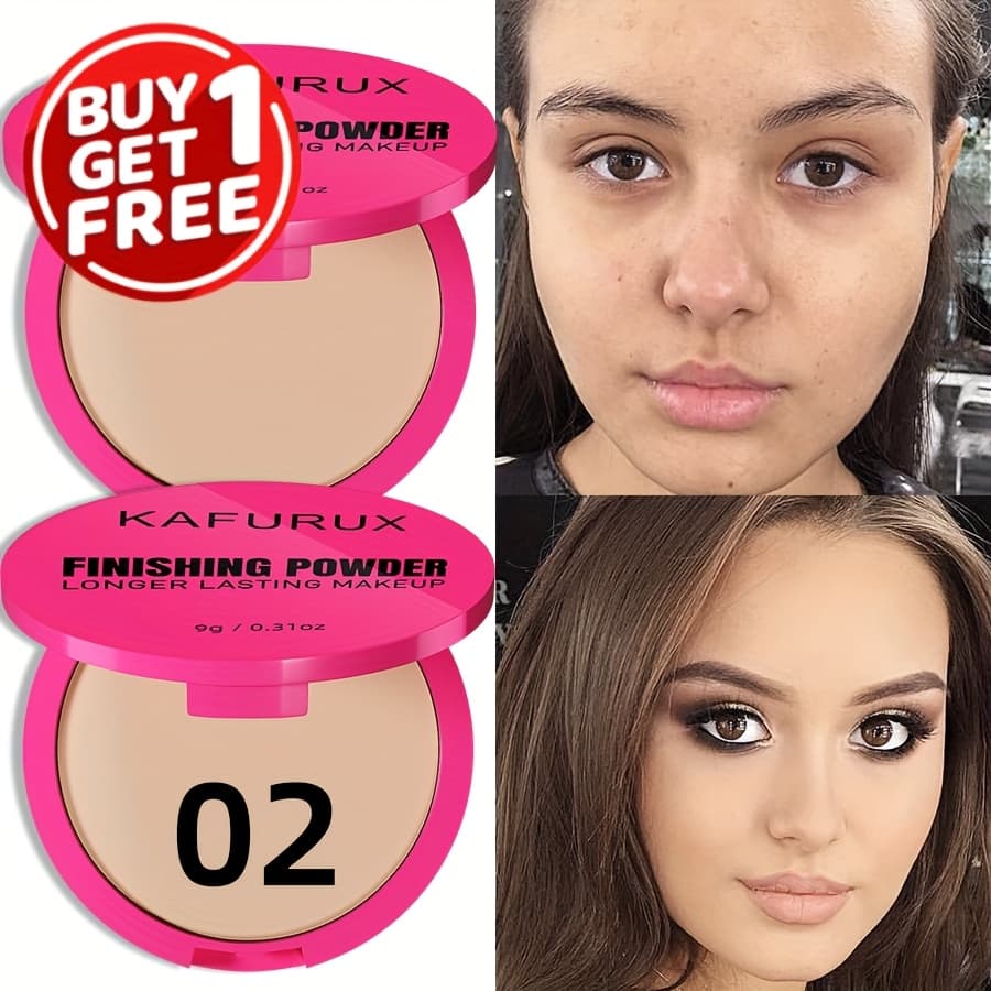 TEMU 2pcs , Pressed Powder, Not Sticky, Not Drying, Foundation, Concealer Makeup, Waterproof, Sweatproof, Facial Makeup, Lasting , Suitable For Types