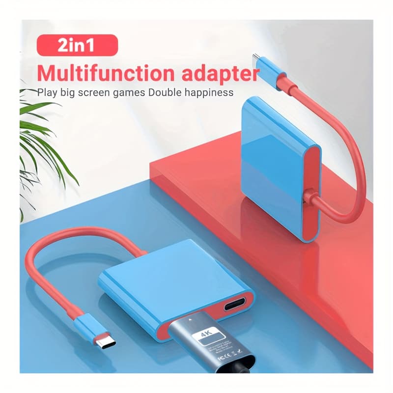 TEMU Portable Dock 2in 1 Usb-c With 4k Hdtv Pd 100w Ports Switch/oled /air
