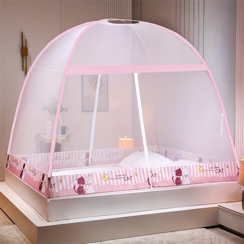 TEMU 1pc, No Installation Required, Mongolian Yurt Steel Wire Net, In , Quick Installation, Easy And Convenient, 360° Protection, Tent Net, Large Space, To Prevent Mosquitoes
