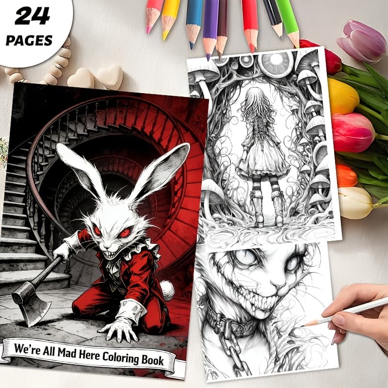 TEMU -page Coloring Book: A Terrifying Coloring Scroll Filled With A Colorful , Designed For Adults. Its Vibrant Colors Help Stress, Making It A Perfect Gift For Easter, Halloween, And Christmas