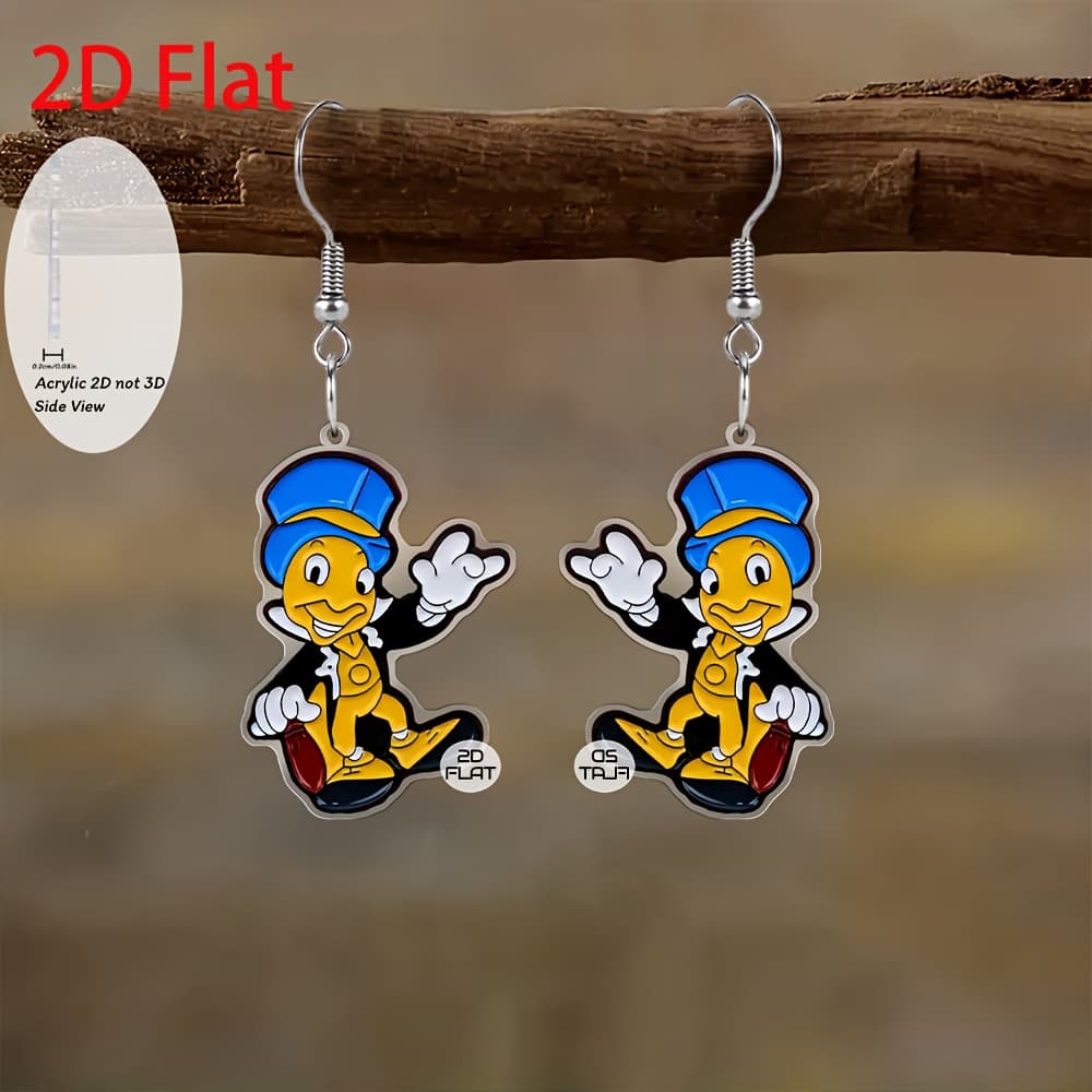 TEMU 2d Flat, 2d Flat Pendant Earrings, Fashion Jewelry, Party Favors, Holiday Gifts For , 2d Flat