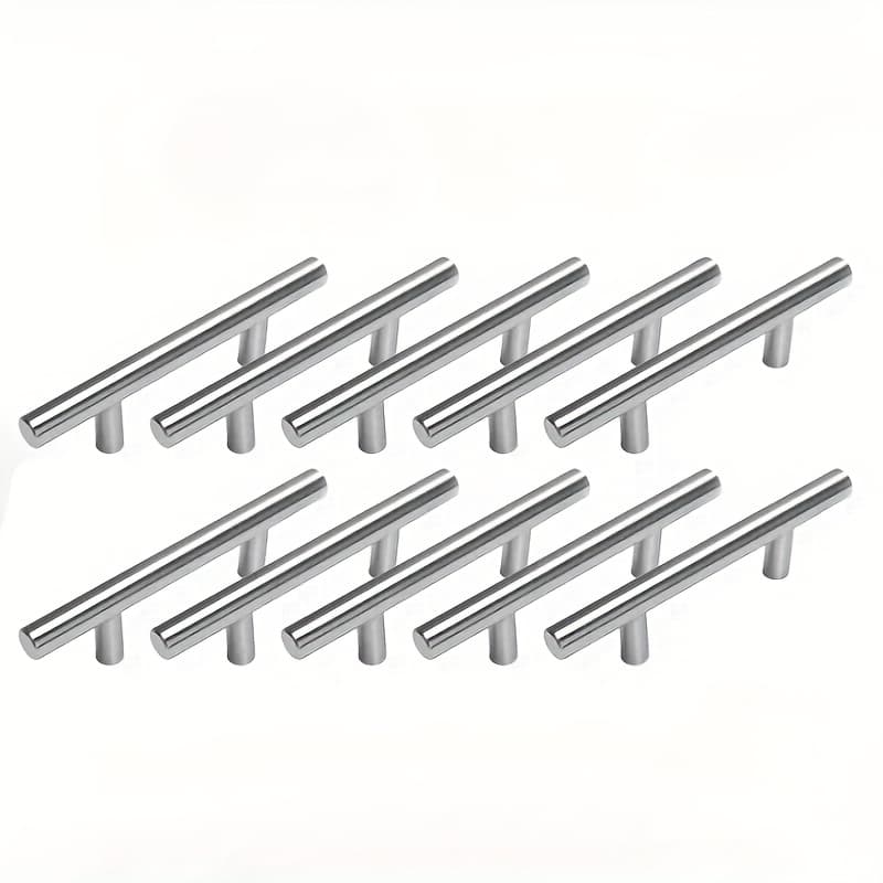 TEMU 10 Pack | Brushed Nickel Cabinet Pulls - 5" Length 3" Hole Center, Stainless Steel Handles For Home & Kitchen Drawer Pulls, Cabinet Handle/cabinet Doors, Hardware.