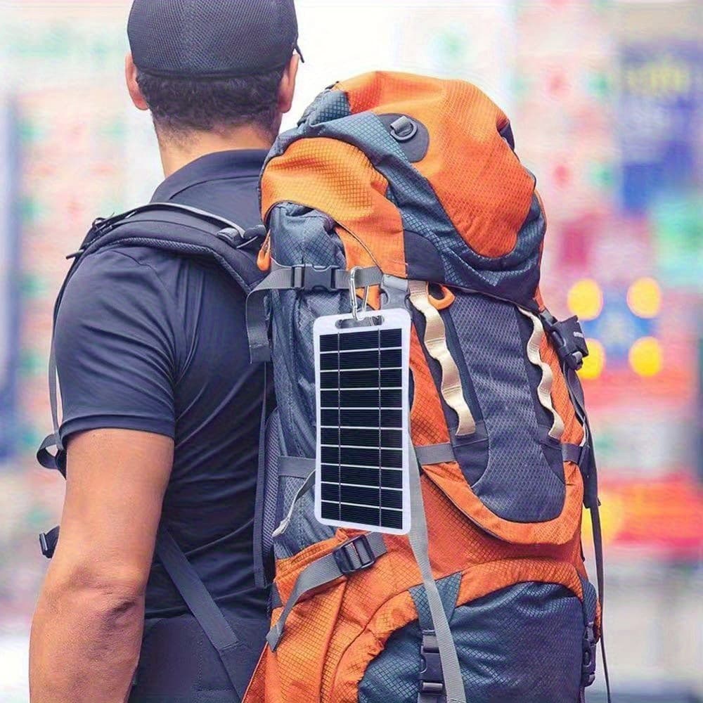 TEMU 5v Solar Charging Panel Charger Outdoor Mobile Phone Power Bank With Handle