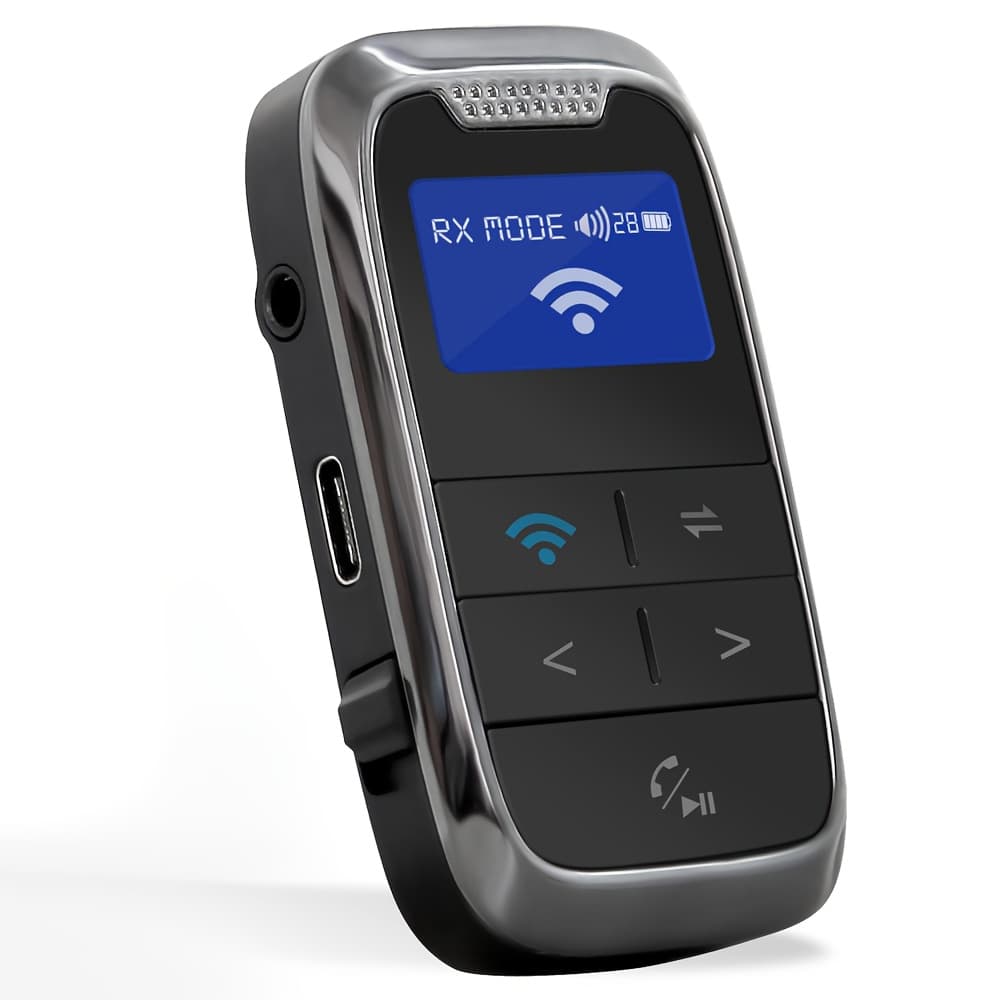TEMU 2025 New Wireless 5.1 Audio Adapter Transmitter Receiver With Lcd Display Is A -one Transceiver That Combines Car And .