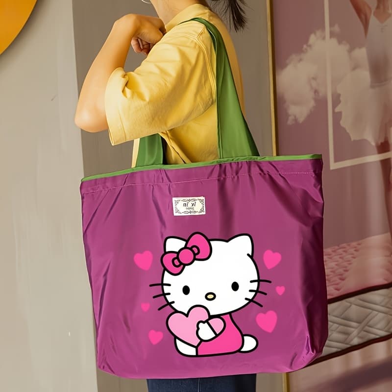 TEMU Hello Kitty Large-capacity Book Bag Suitable For Commuting, Outfits & Daily - Cute Hello Kitty Print With , Book Carrier For,,, Gift For, Travel