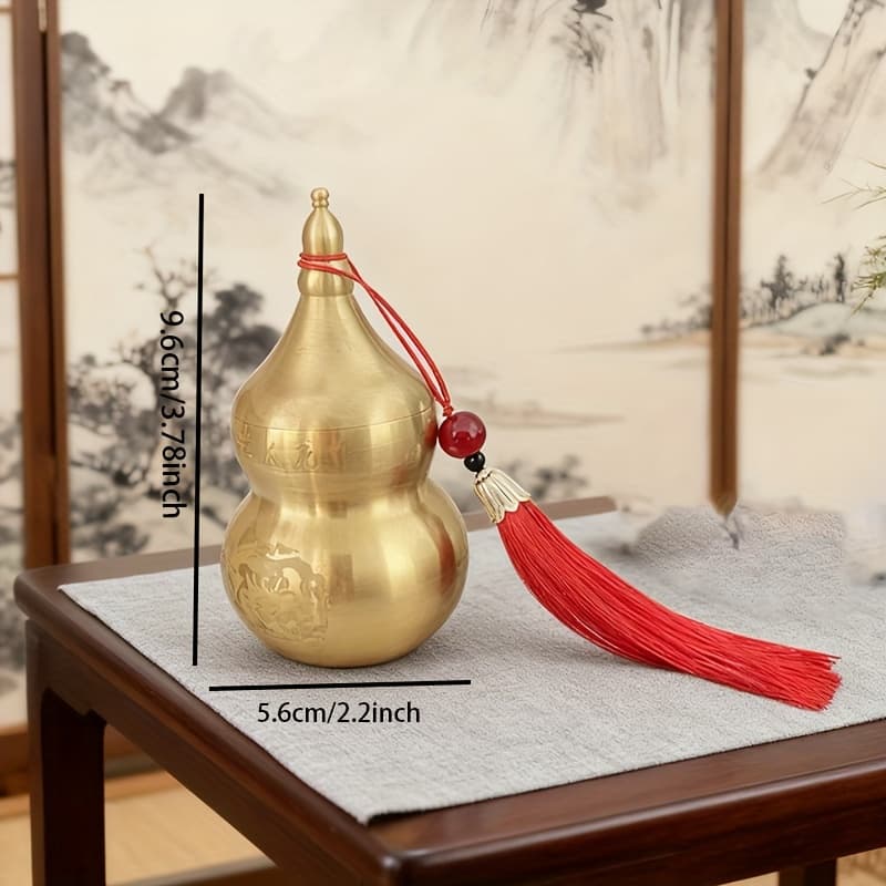 TEMU Collectible Figurines ，-repellent Dragon Gourd Bottle - Chinese Kitchen Decor With , Traditional Shui Decoration For Protection Against Fires, Luck Charm - No Electricity Needed, Ideal For Home