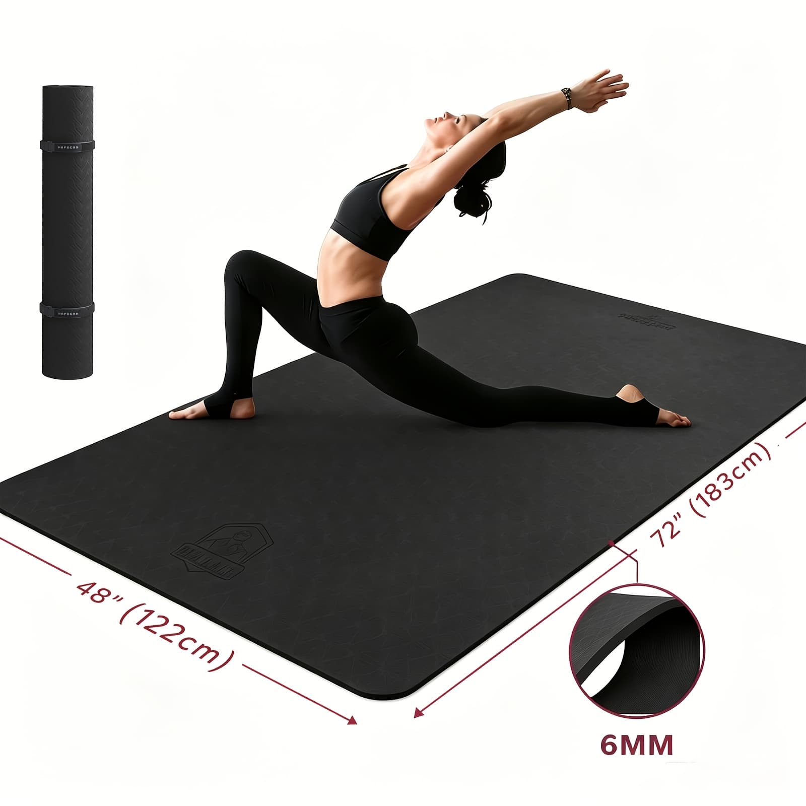TEMU Extra Large Yoga Mat - 78"x54" Non-slip Exercise Mat For Yoga & Thick Fitness Mat, Pilates, Stretching & Home Workouts Gift