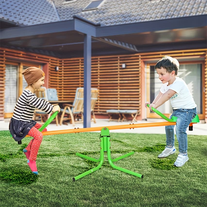 TEMU Metal Rocking Toys, Seesaws, 2-seat/3-seat/4-seat 360-degree Outdoor Rotating Seesaws And Rotating Rocking Swings, Outdoor Courtyard Backyard Metal Seesaws, Perfect Gifts For Children