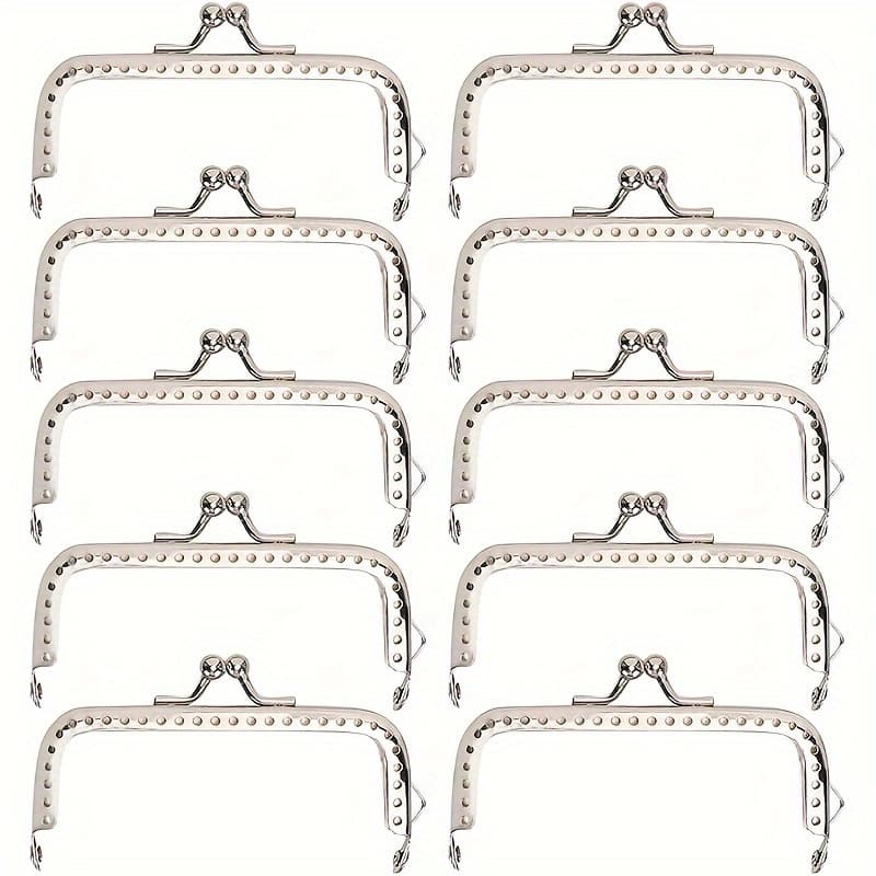 TEMU 10pcs Purse Clasp Replacement Frame Purse Frame Crochet - Closure Bag - Square Glossy Mouth, Wallet Making, Diy Wallet Making