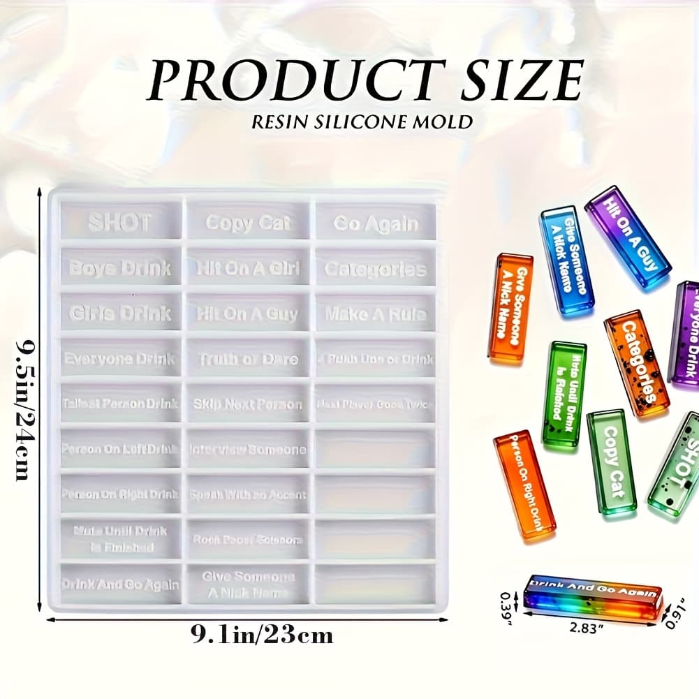 TEMU 1pc-diy Game Building Block Resin Mold, Epoxy Resin Building Toy Domino Silicone Mold, Building Block Rotating Stacking Game Theme Party, For Table- Gathering Games, Casting Home Decor