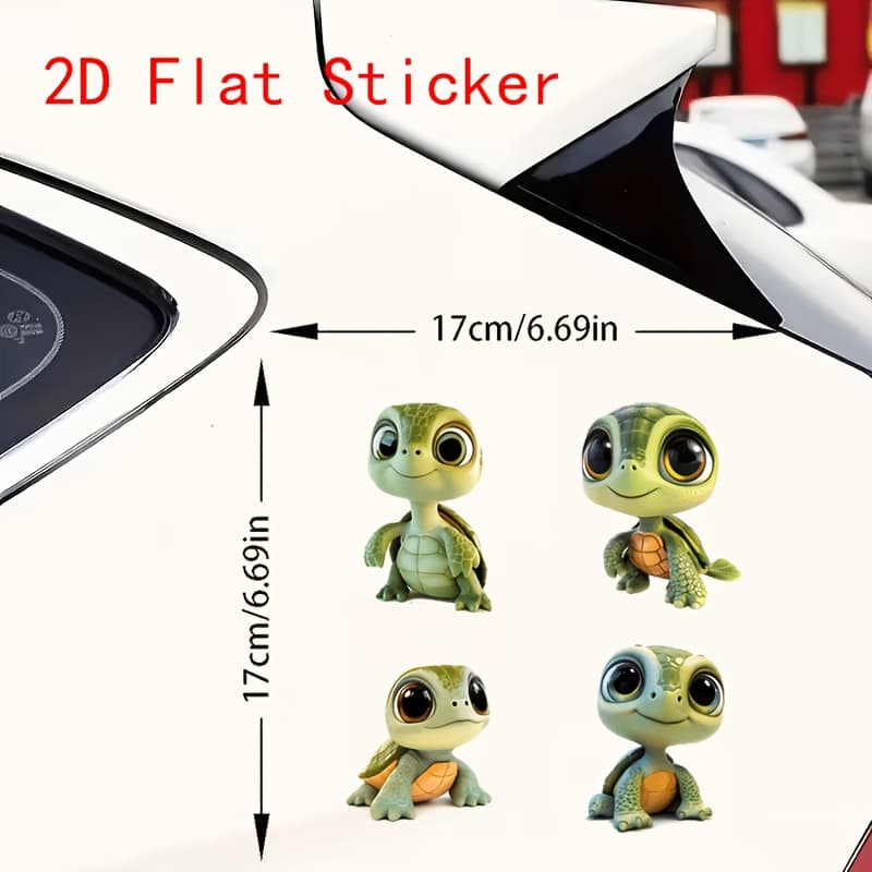 TEMU 2d Flat Stickers Cute Big- Turtle Vinyl Sticker, High Bumper Protection Sticker For Motorcycle And Car , Colorful Design, Durable Trim, Vehicle Stickers | Optimistic Graphics | High Vinyl, Turtle