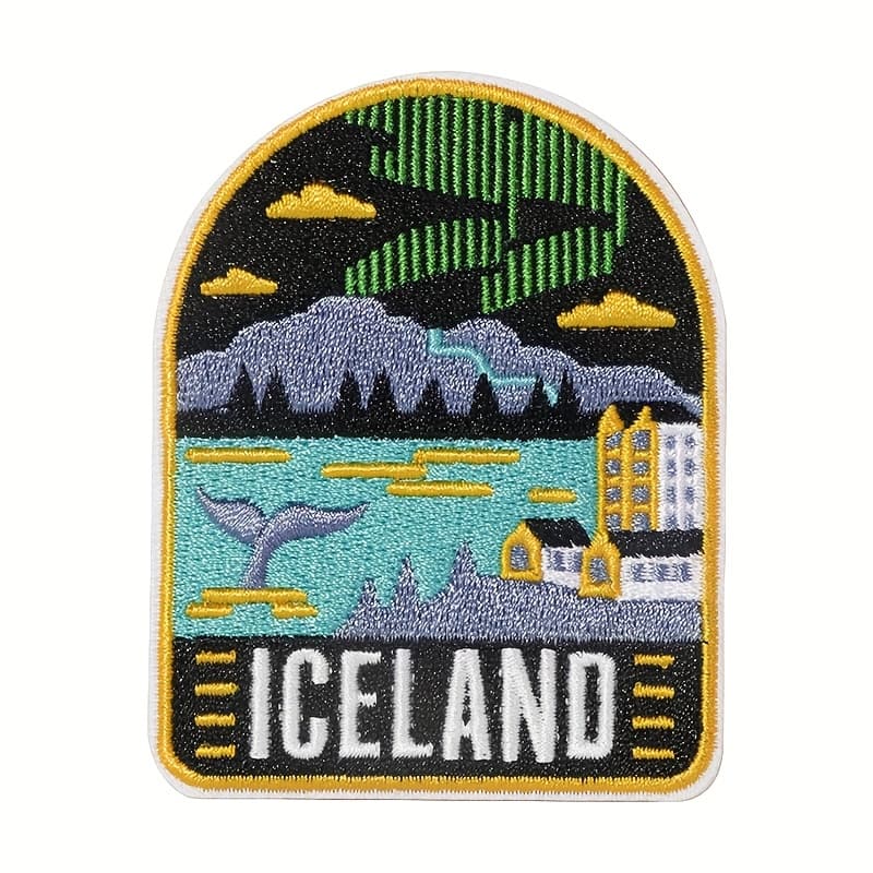 TEMU 1pc Iceland Travel Embroidery Patch, Country Patch, Iron-on/sew-on Badge, Souvenir Applique, Creative Decoration Gift, Applique