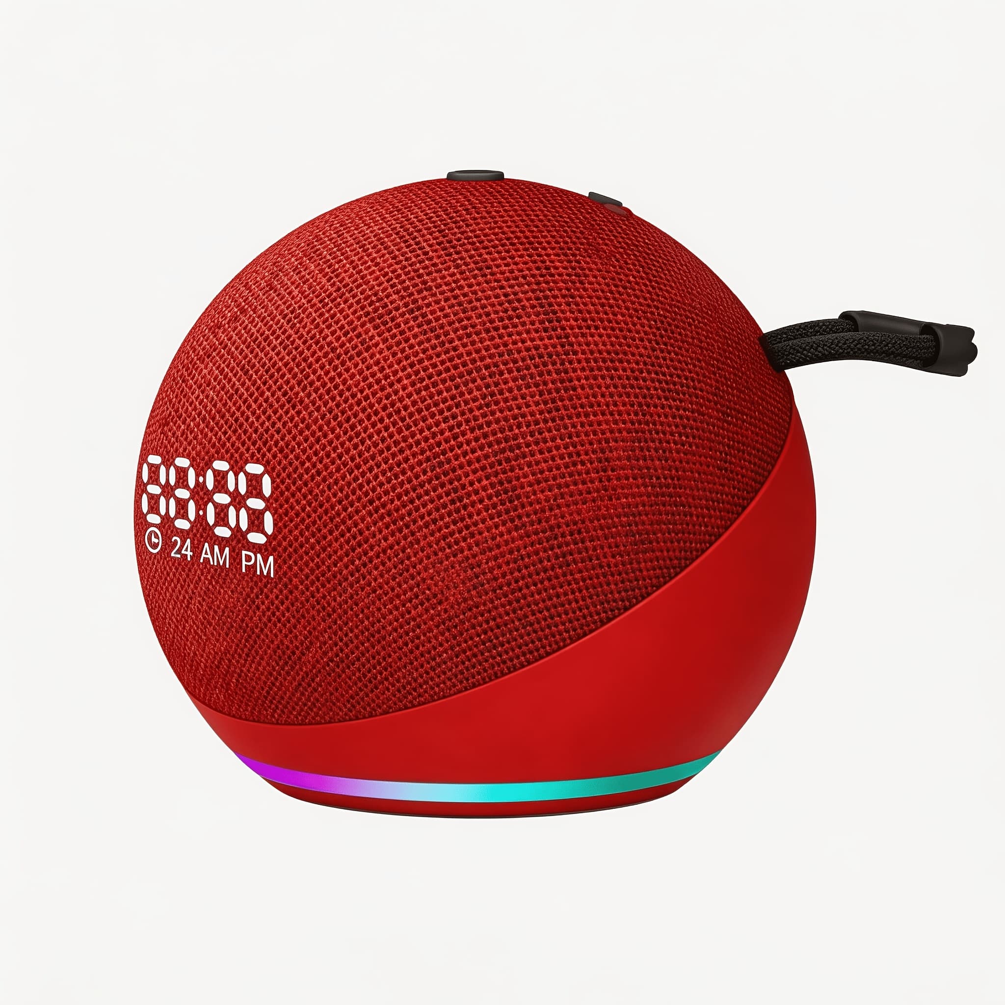 TEMU Spherical 5th Gen Smart Speaker With Rgb Led Light, , Tws Connection And Portable Base.