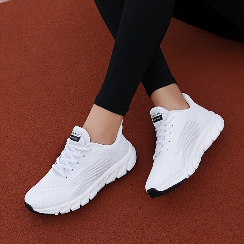 TEMU White Sports Shoes For Men And Women, Mesh Breathable Lightweight Running Shoes, Soft-soled Casual Walking Shoes For Women., Women Shoes, Sneakers