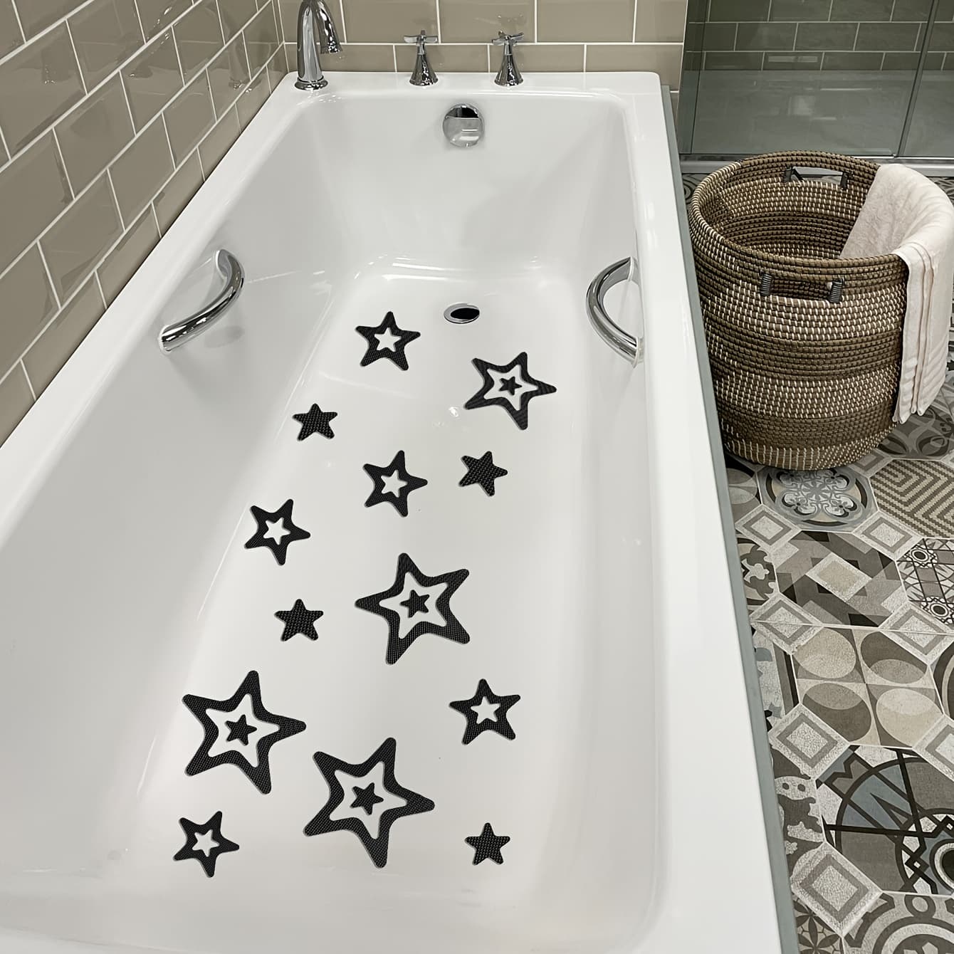 TEMU 30 Star-shaped Floor Stickers For Bathtubs And Showers, Anti-slip Safety Tape For Preventing
