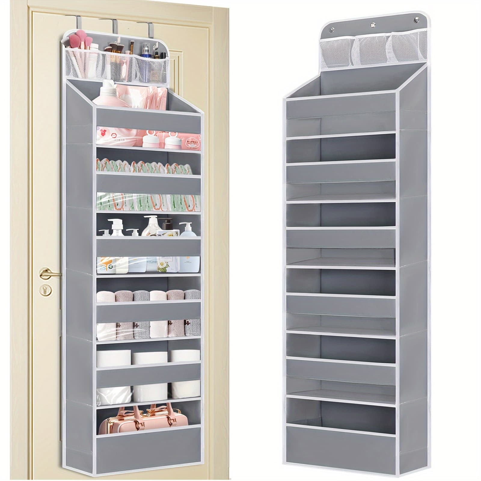 TEMU Over Door Hanging Organizer, Closet Organizer For Shoes Over Door Storage Organizer With 6 Large Capacity Pockets For Essentials Nursery Bedroom Bathroom
