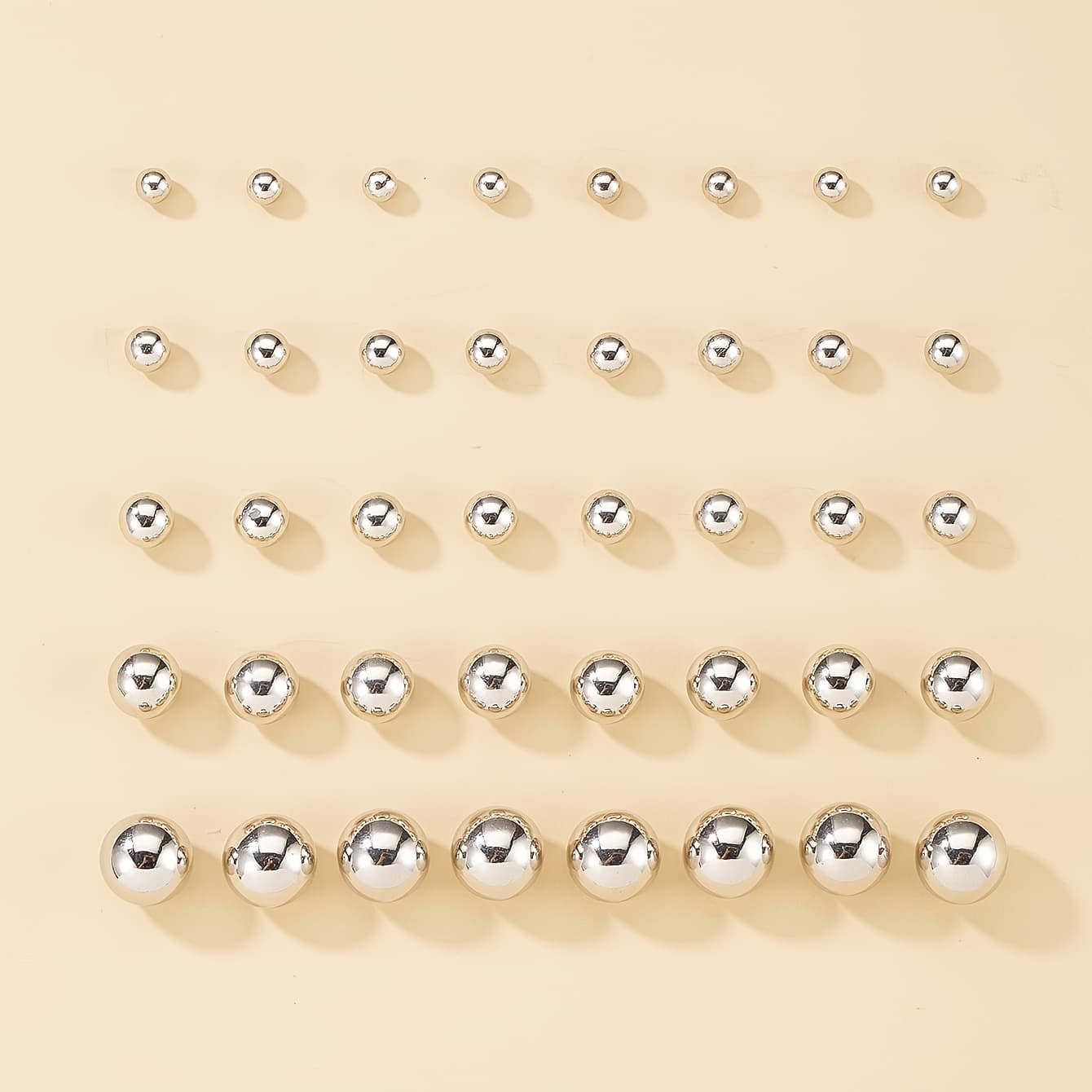TEMU A Set Of 20 Pairs Of Round Stud Earrings, Holiday Gift For Women, Versatile Casual Attire, Multi-piece Large Set