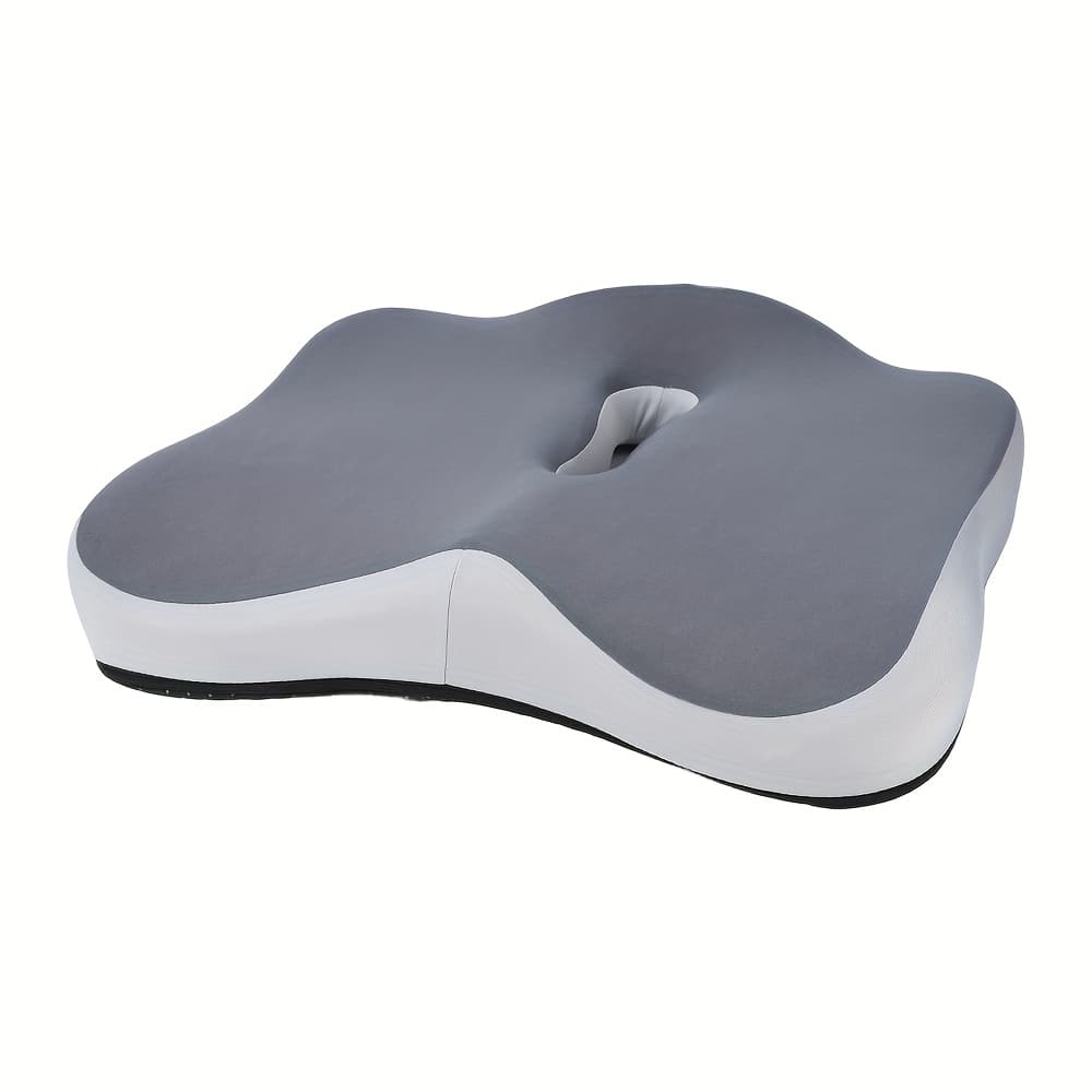 TEMU 1pc Ergonomic Memory Foam Coccyx Cushion - Office Chair Support, Washable, Wheelchair And Car Seat | Soft Seat Pad