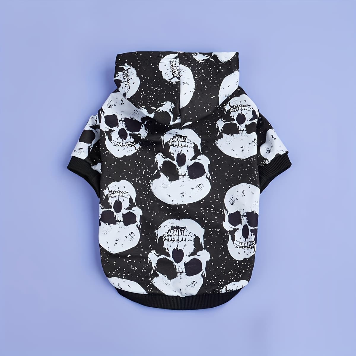 TEMU Spooky Print Dog Hoodie - Pet Sweatshirt For Small To Medium Breeds, Machine Washable