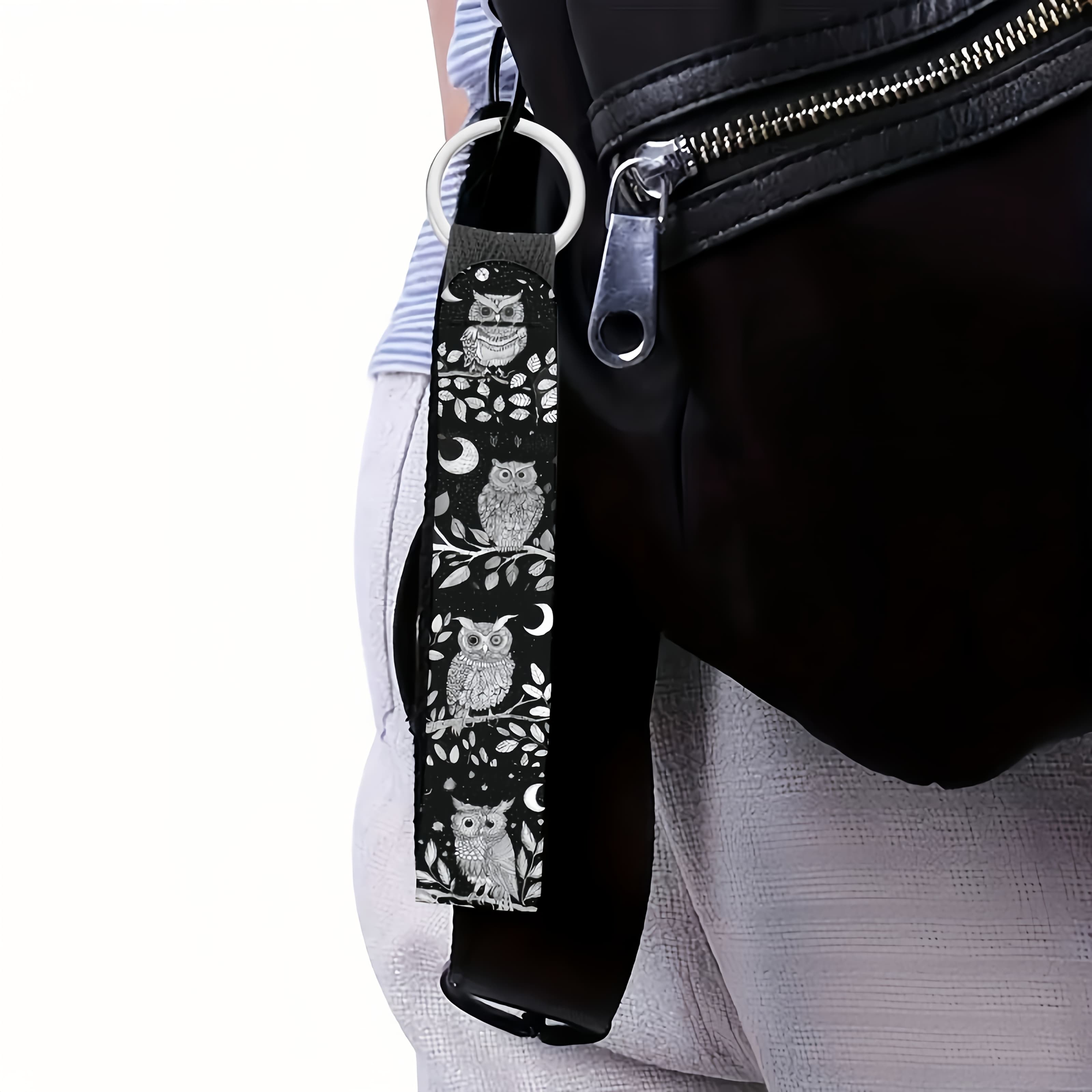 TEMU An Owl Pattern Keychain With Key Lanyard, Unisex - Suitable For Cars, Cameras, Backpacks, Mobile Phones, And House Keys. Christmas Gift, Father's Day Gift, Gift, Halloween Gift
