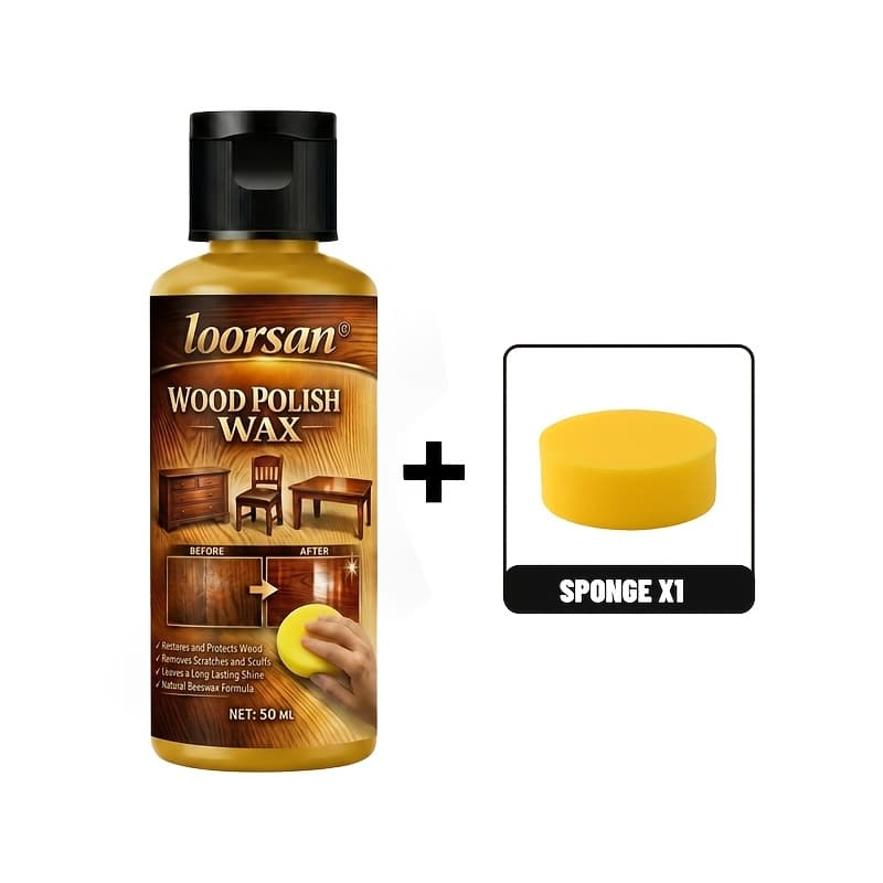TEMU Beeswax Polishing Kit (1.69oz) With Round Sponge-easy To Apply On Wooden Furniture, Floors, Guitars, Wooden Crafts, And Bracelets