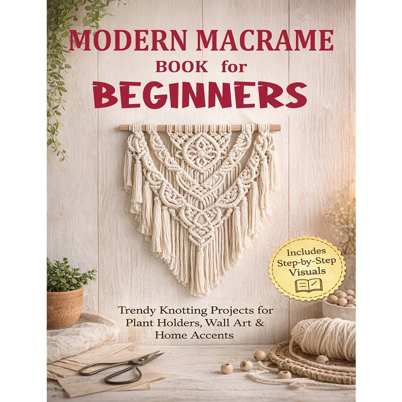 TEMU Modern Macrame For Beginners And Beyond: Stylish Modern Macrame Design Patterns And Project Ideas For Plant Hangers, Wall Hangings, And More For Your Home Decor With Illustrations