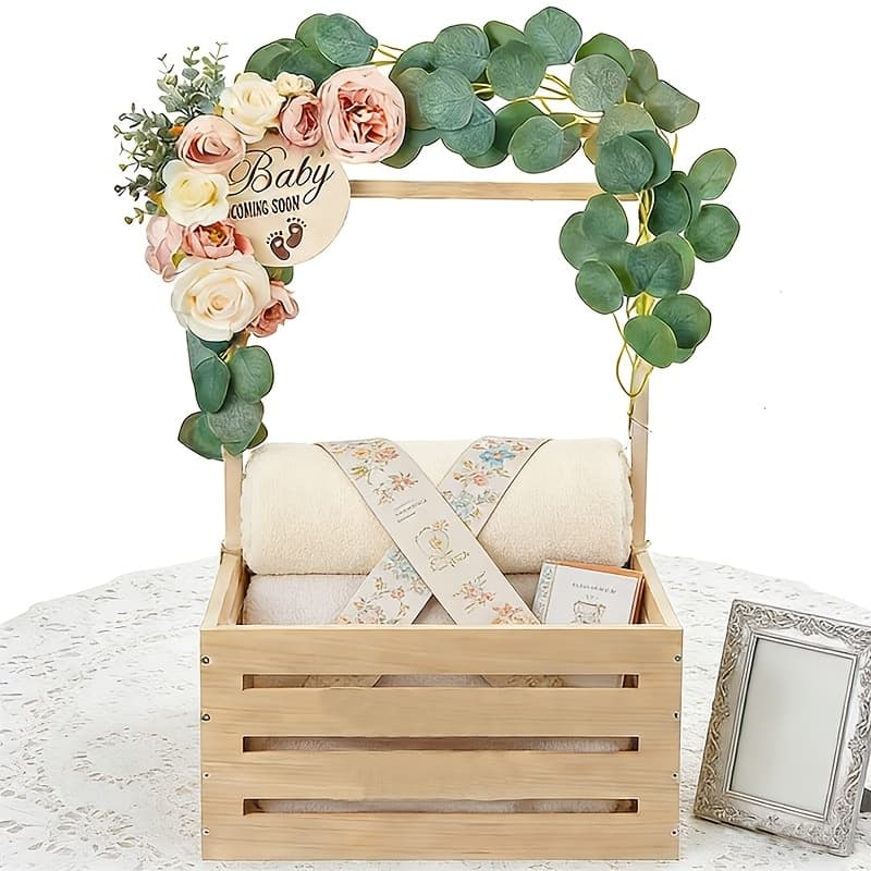TEMU Wooden Shower , Shower Basket Alphabet Letters, Easy Assembly Baskets For Shower