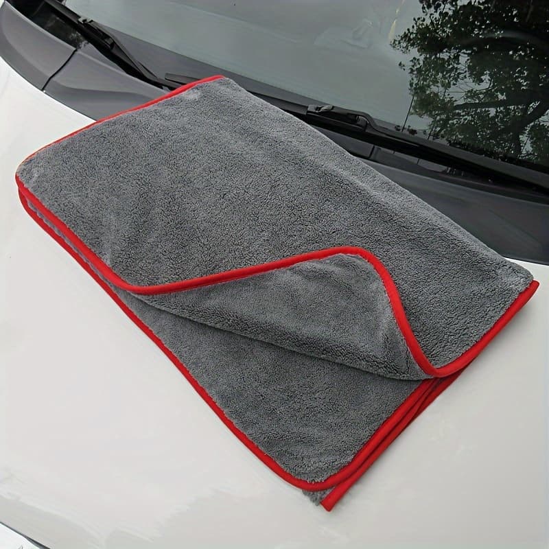 TEMU 1pc 350gsm Car Washing Towel 62.9*23.6inch Coral Microfiber Hot Thickening Absorbent Cleaning Towel Cloth Car Wash Supplies