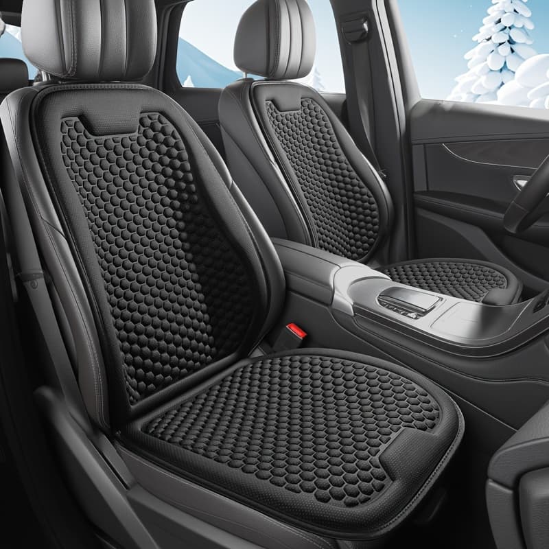TEMU 1pc Car All Season Universal Seat Cushion, Sedan Seat Cushion, Gray Knitted Suv Seat Cushion, Blue Household Seat Cushion, Wine Red Office Seat Cushion
