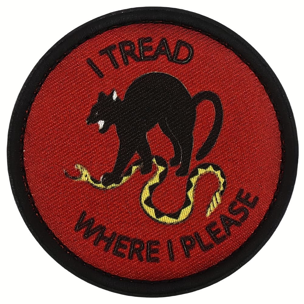 TEMU Funny Cat "i Tread Where I Please" Patch - , Fastener Design For Backpacks, Vests, Helmets, Clothing - Diy Sewing Craft Emblem, Backpack Decoration| Text Design|durable