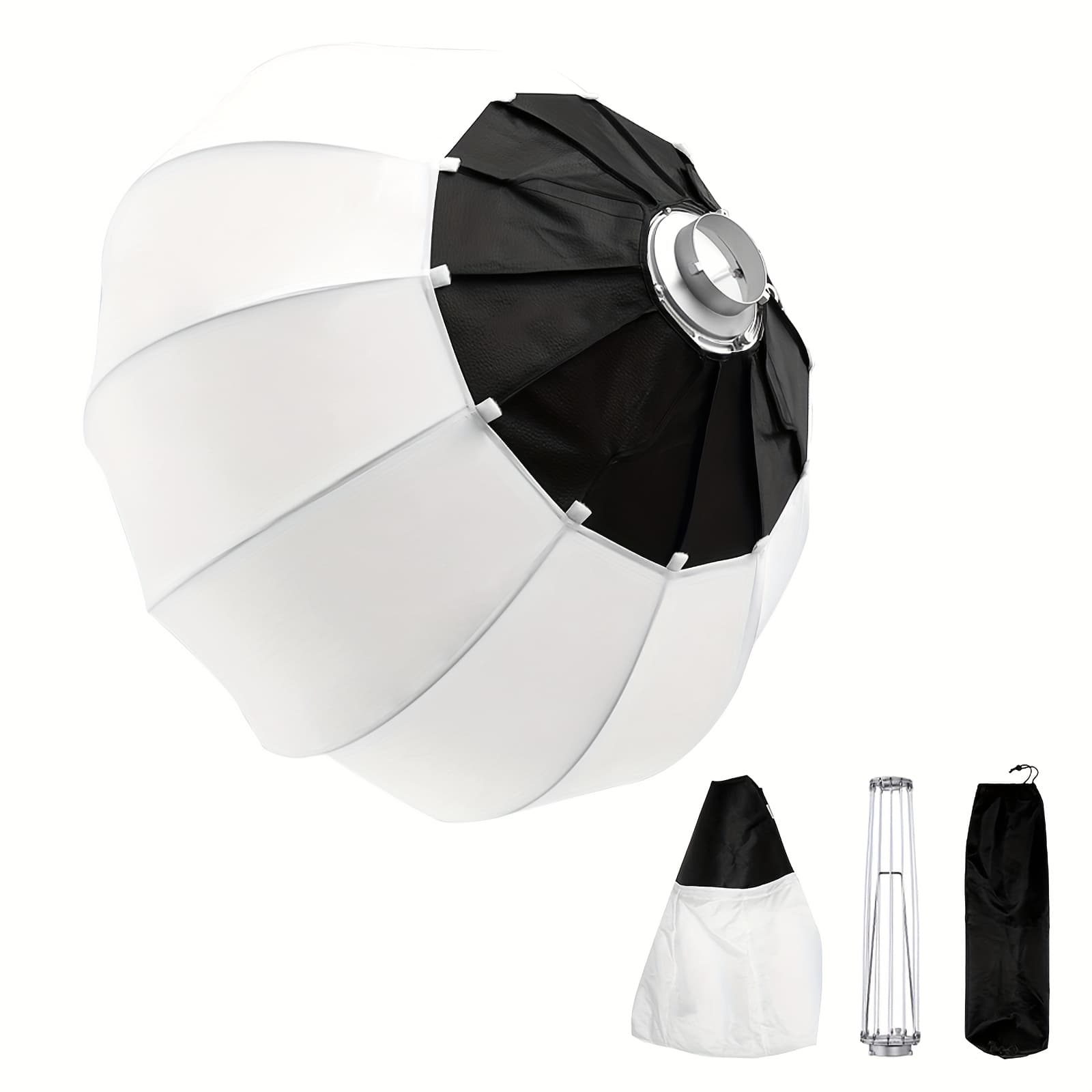 TEMU Lantern Softbox, 25.6 Inch Soft Light Modifier, 360°quick Release Light Diffuser With Carry Bag, Compatible With Sl60w Ns65l Fv150 Ad300pro 400pro Vl150 300 And Other Mount Lights