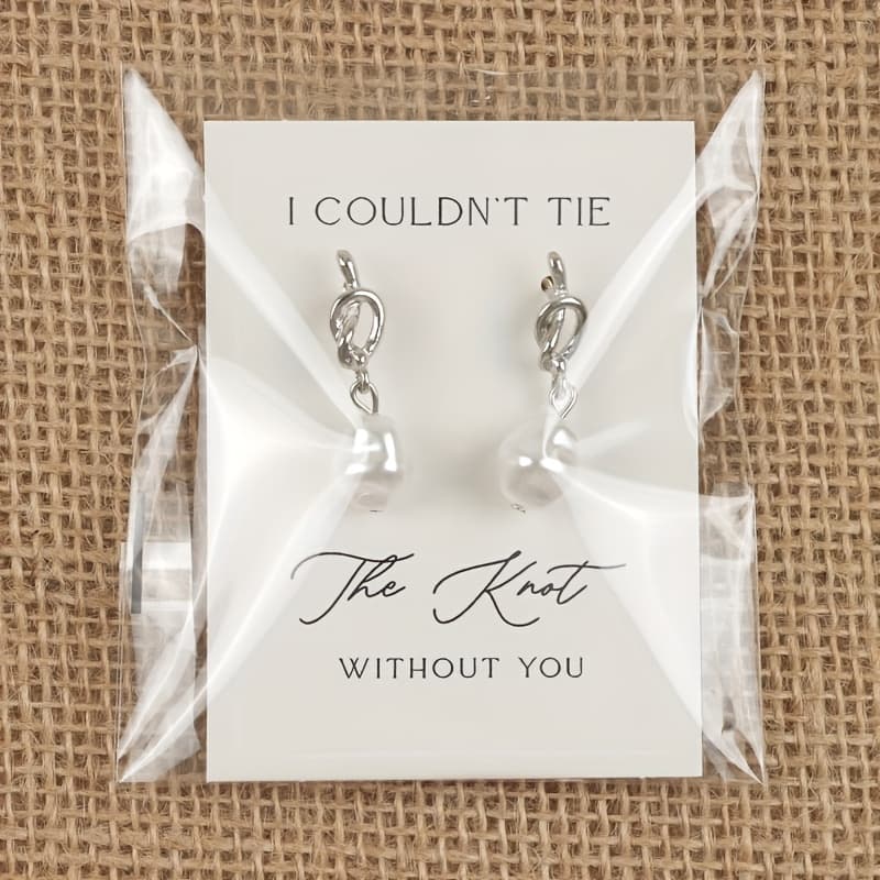 TEMU 1pair, Beautiful Knot Earrings, Bridesmaid Earrings, Bridesmaid Accessories For Bridesmaid Box