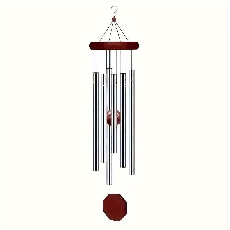 TEMU 1pc Memorial Wind Chimes Outdoor Large Deep Sound, Sympathetic Wind Chimes, With 6 Tuning Tubes, Elegant Wind Chimes, Suitable For Gardens, , And Families