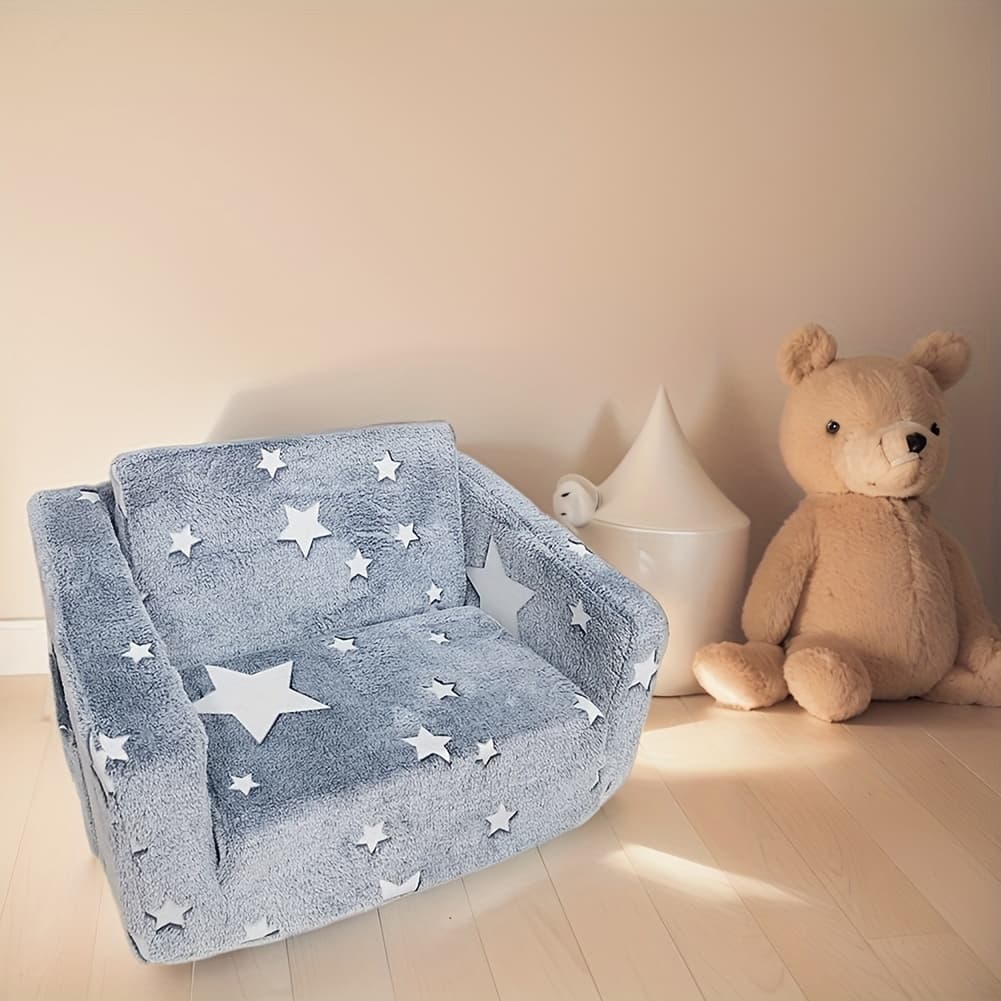 TEMU Glow In The Dark Super Sofa 2in 1 Convertible Convertible Sofa Bed Glow In The Dark Plush Chair With Lazy Cushions