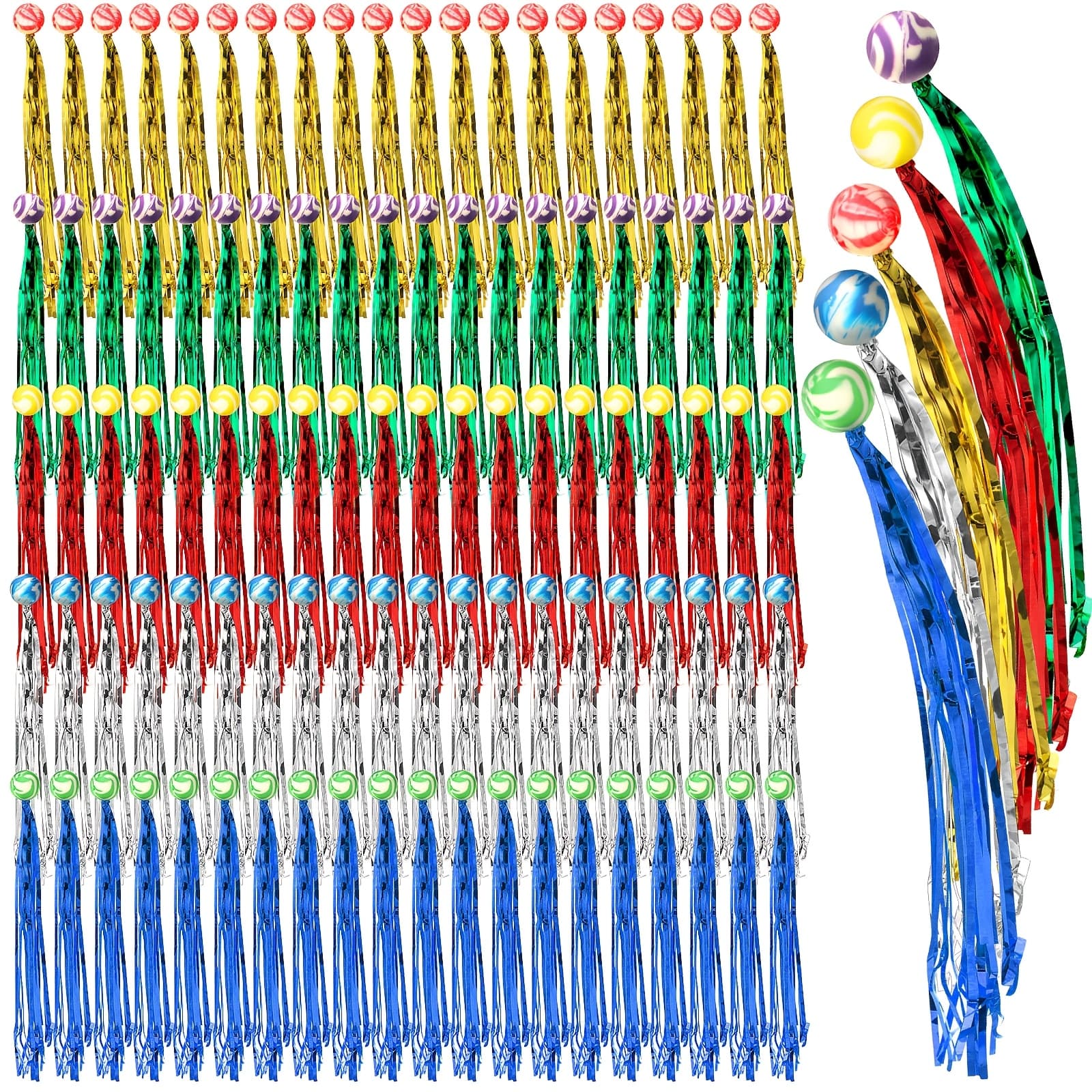 TEMU 100pcs Colorful Streamer Balls Ball Decorations For Party Favors, Pinata Fillers, Stuffers, Assorted Colors