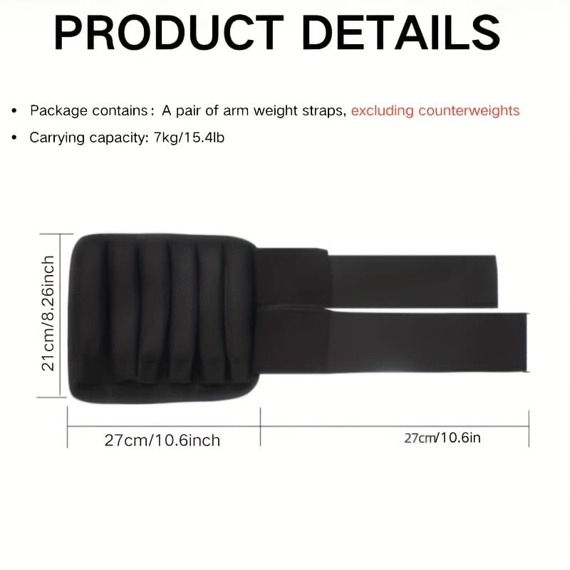 TEMU 2pcs Adjustable Weightlifting Wrist Straps With Detachable Ankle Weights - Unisex Nylon Fitness Bands For Strength Training, Jogging, And Running, Jogging Accessories, Gear, Durable Nylon
