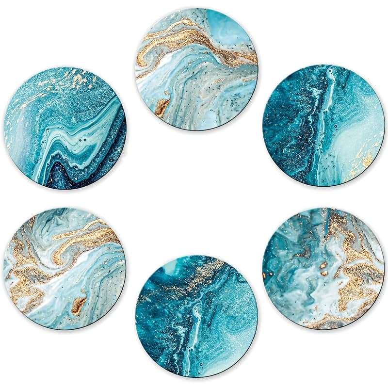 TEMU 6pcs New High-temperature Insulation Pads, Beverage Coasters, Circular Absorbent Rubber Coasters, Fun Coasters, Suitable For Multiple