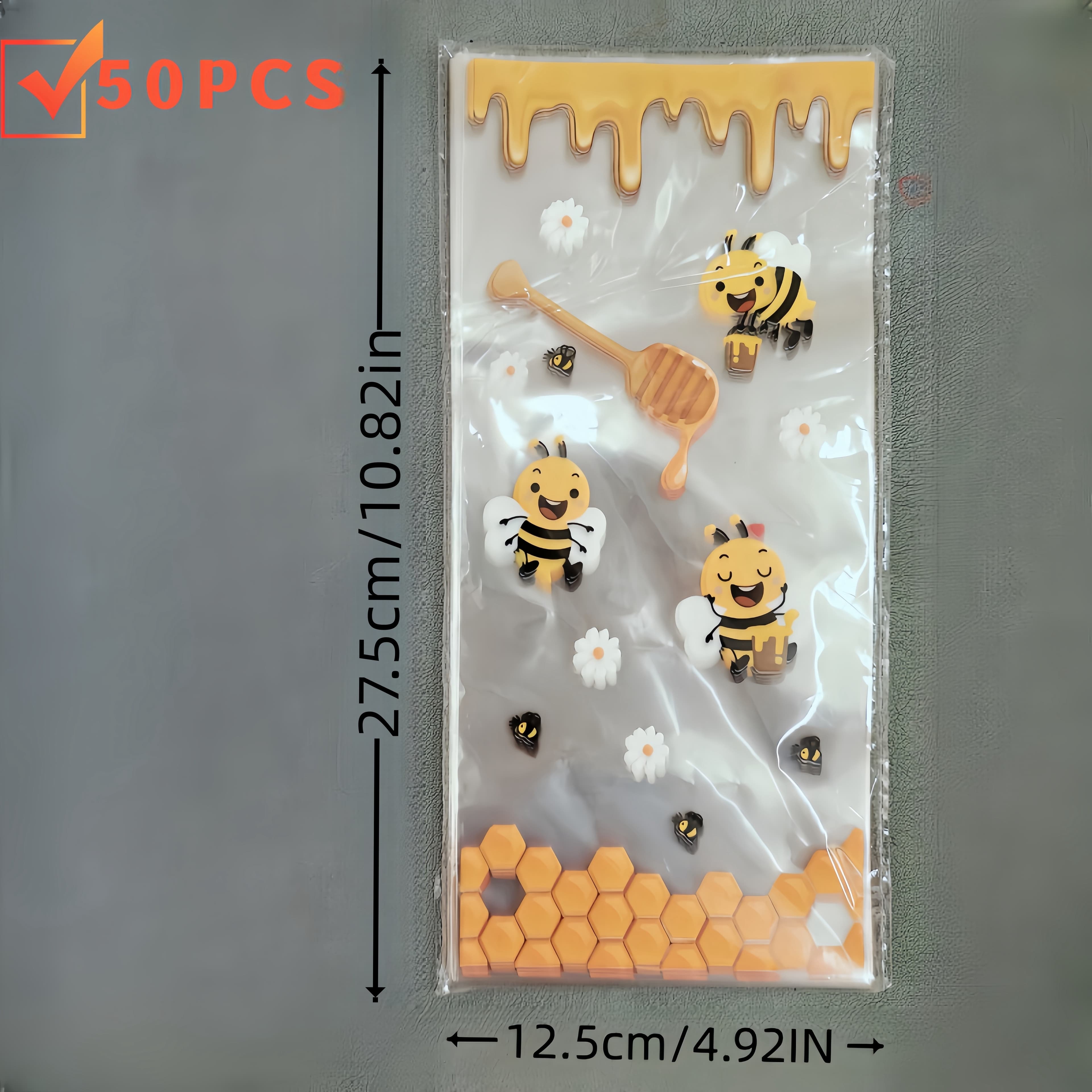 TEMU Disposable Clear Biscuit Bags, Gift Bags, Snack Packaging Bags, Candy Tie Bags, Holiday Party Gift Bags, 50pcs In A Pack