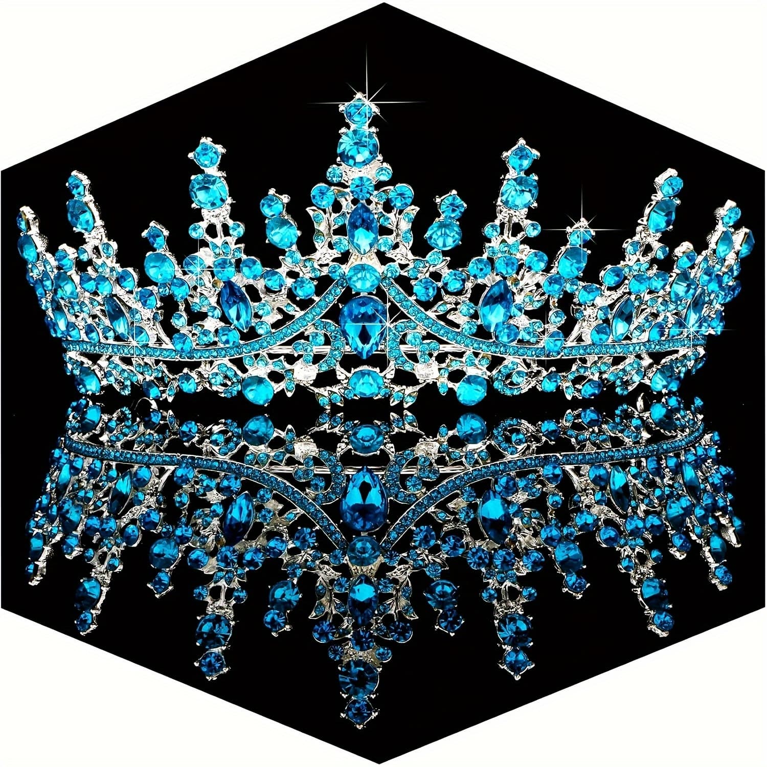 TEMU 1pc Luxurious Multi-diamond Crown Suitable For Prom Party Gathering Unique Headwear Decoration Suitable For Photography Photo Decoration Supplies Bride Bridesmaid Wedding Crown Headwear Supplies
