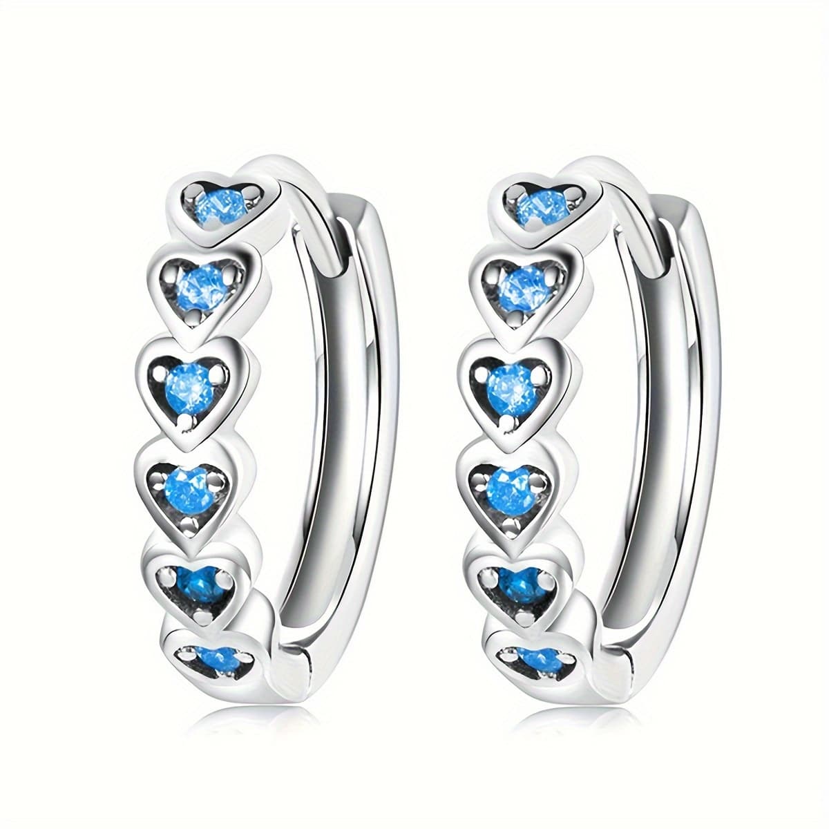 TEMU 1 Pair Of Women's Fashion Hoop Earrings With Synthetic Synthetic Zirconia , Suitable For Daily Wear, Casual, And Party Occasions