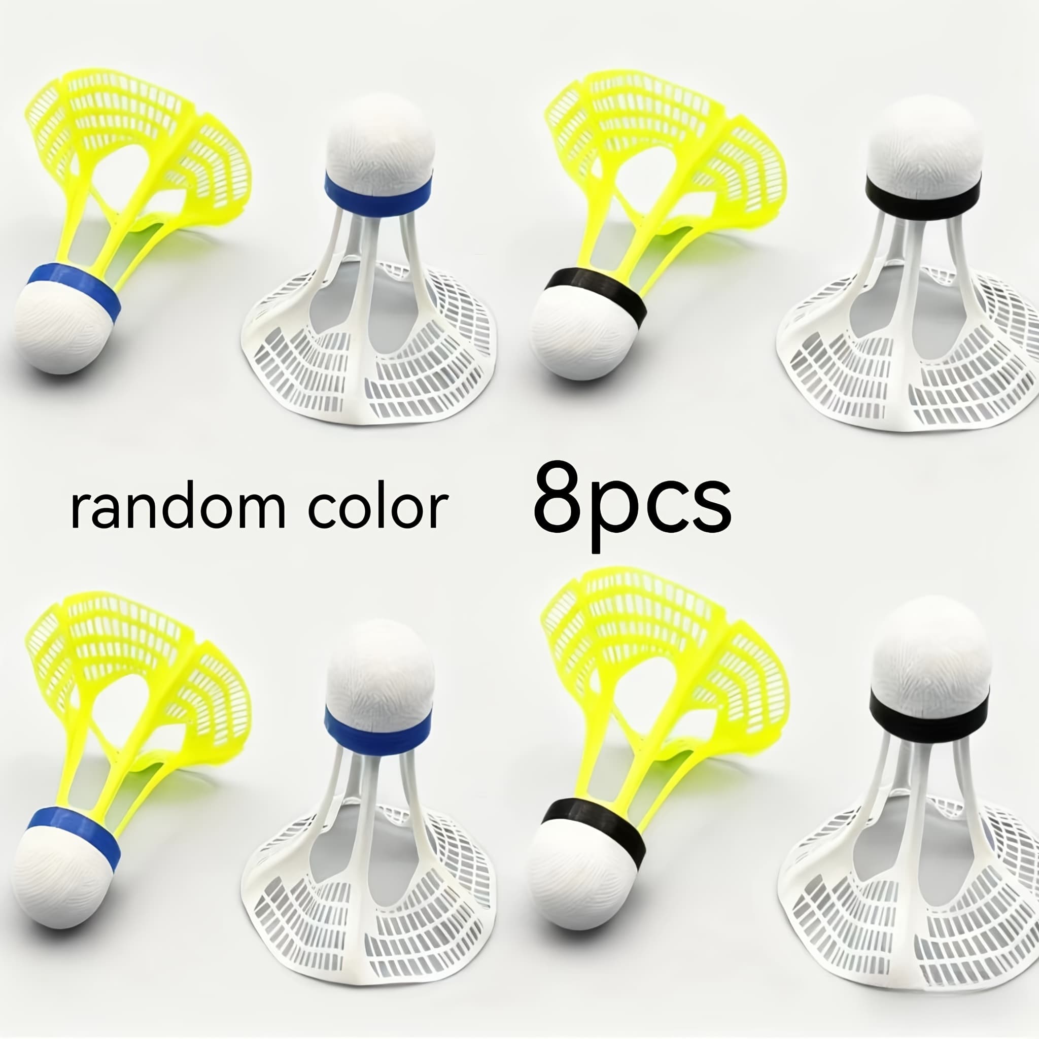 TEMU 8pcs Random Color Windproof Badminton Shuttlecocks, Nylon Material, Wind-resistant And Durable, Suitable For Outdoor Badminton Practice And Sports