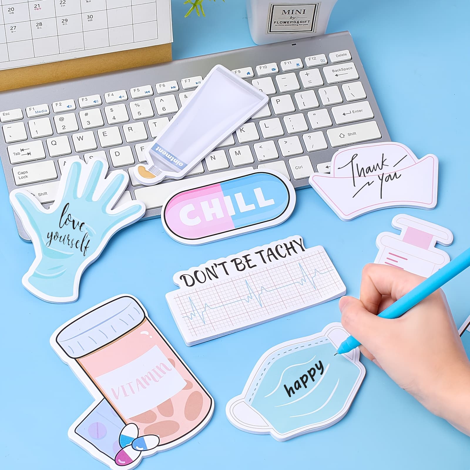TEMU Mini Funny Nurse Sticky Notes Nursing Essentials Medical Themed Mini Notes Assorted Pads Self Stick Cute Memo For Gifts Hospital (60 Pads)