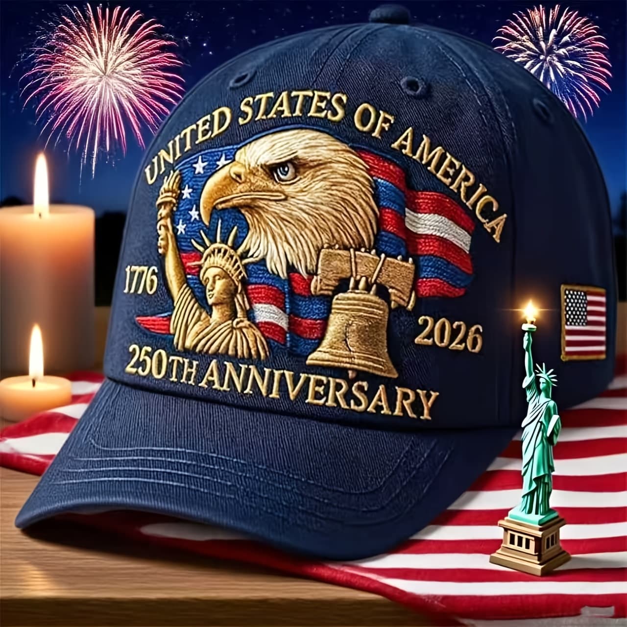 TEMU 1 Men's Baseball For The 250th Anniversary Of The United States, 1776-2026- Lightweight Pvc Coated With Flag And Eagle Pattern, Featuring Star Bald Eagle Stripe, Suitable For Day Celebrations