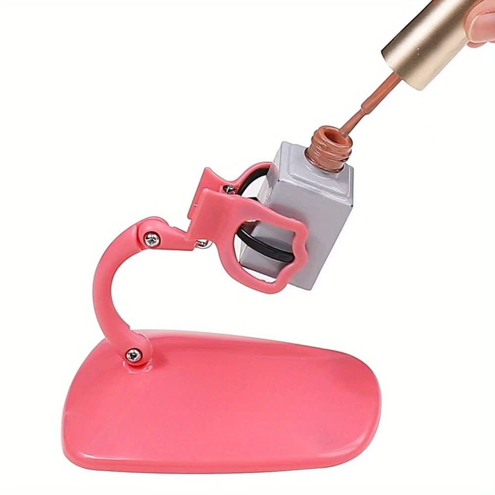 TEMU Two-color Adjustable Nail Polish Holder, Nail Art Tool, Nail Polish Bottle Clip, Nail Polish Assistant Stand With Non-slip Base