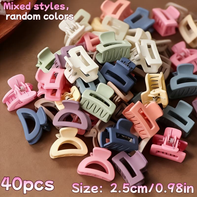 TEMU 8/16/24/32/40pcs Morandi Mixed Random Color Hair Clips, Small Chick Bag Packaging, Multi- Hair Additions, Portable Daily Styling Hair Clips, Easy And Versatile Headwear, Suitable For Gifting