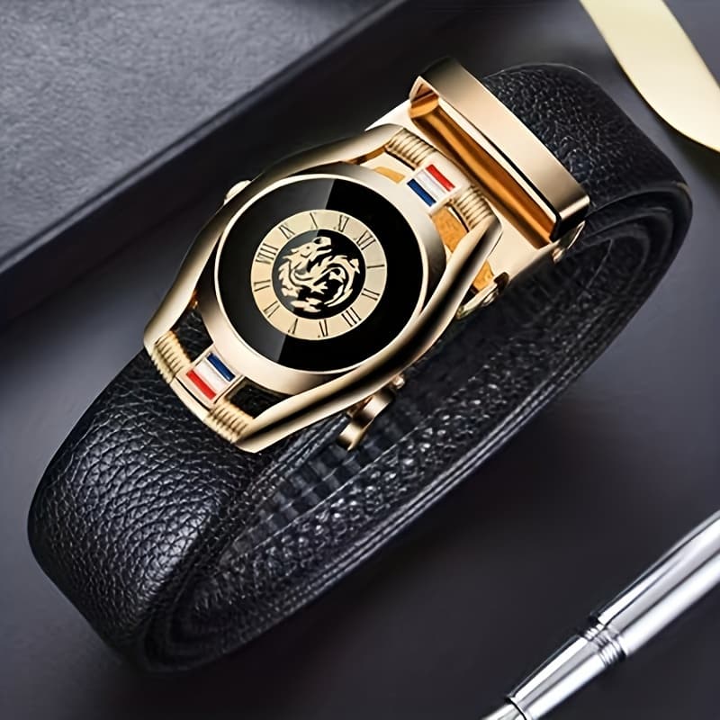 TEMU Adjustable Belt With An Automatic For Men's Fashion, Perfect For Gifting