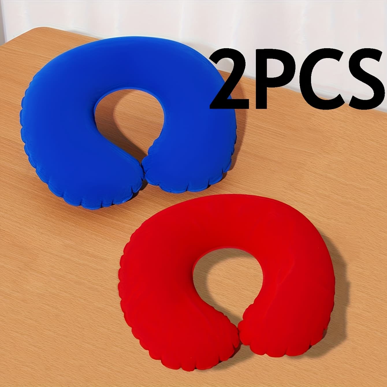 TEMU 2pcs Inflatable U-shaped Pillows, Travel Neck Pillow And Nap Pillow, Portable Lightweight Foldable Design, Suitable For Travel, Office Use And Napping