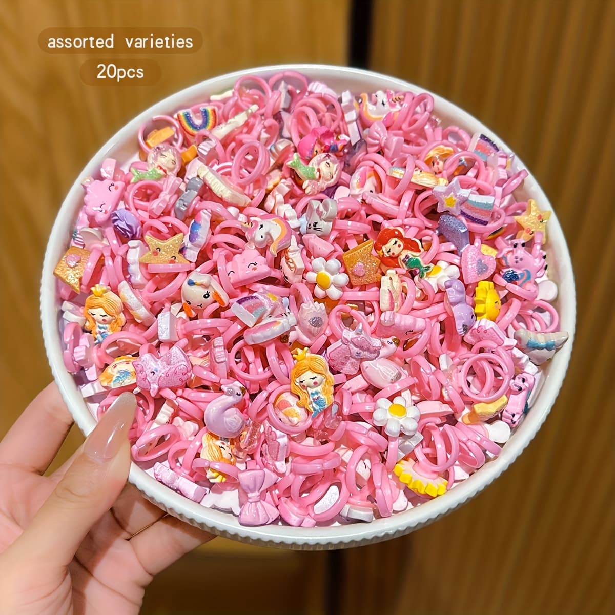 TEMU 20 Random Cartoon Ring Styles, Cute Star Rings, For Teenager